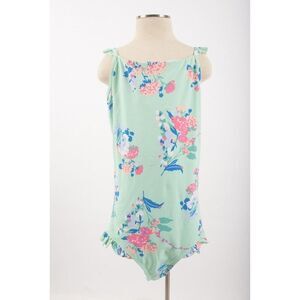 Joules Girls One Piece Bathing Suit Size 11-12 Yrs Mint Green Pink Floral